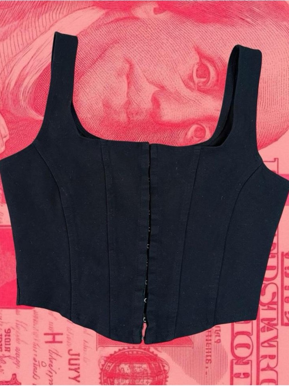 chocolate y2k black fitted going out corset top with grommets size s